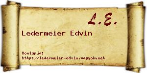 Ledermeier Edvin névjegykártya